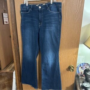 Seven7 Women's Cotton Blend Denim Blue Jeans Slim Flare Size 14